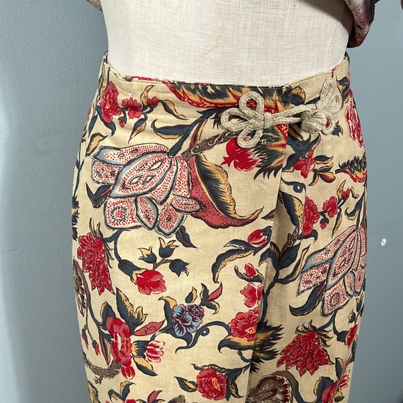 Vintage Susan Bristol Linen Floral Sleeveless Top, Maxi Skirt Mandarin Style 8 - Picture 9 of 16